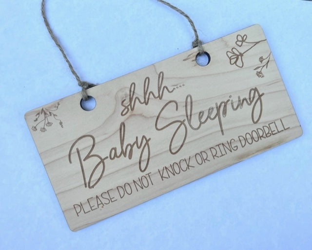 Sleeping Baby Door Sign